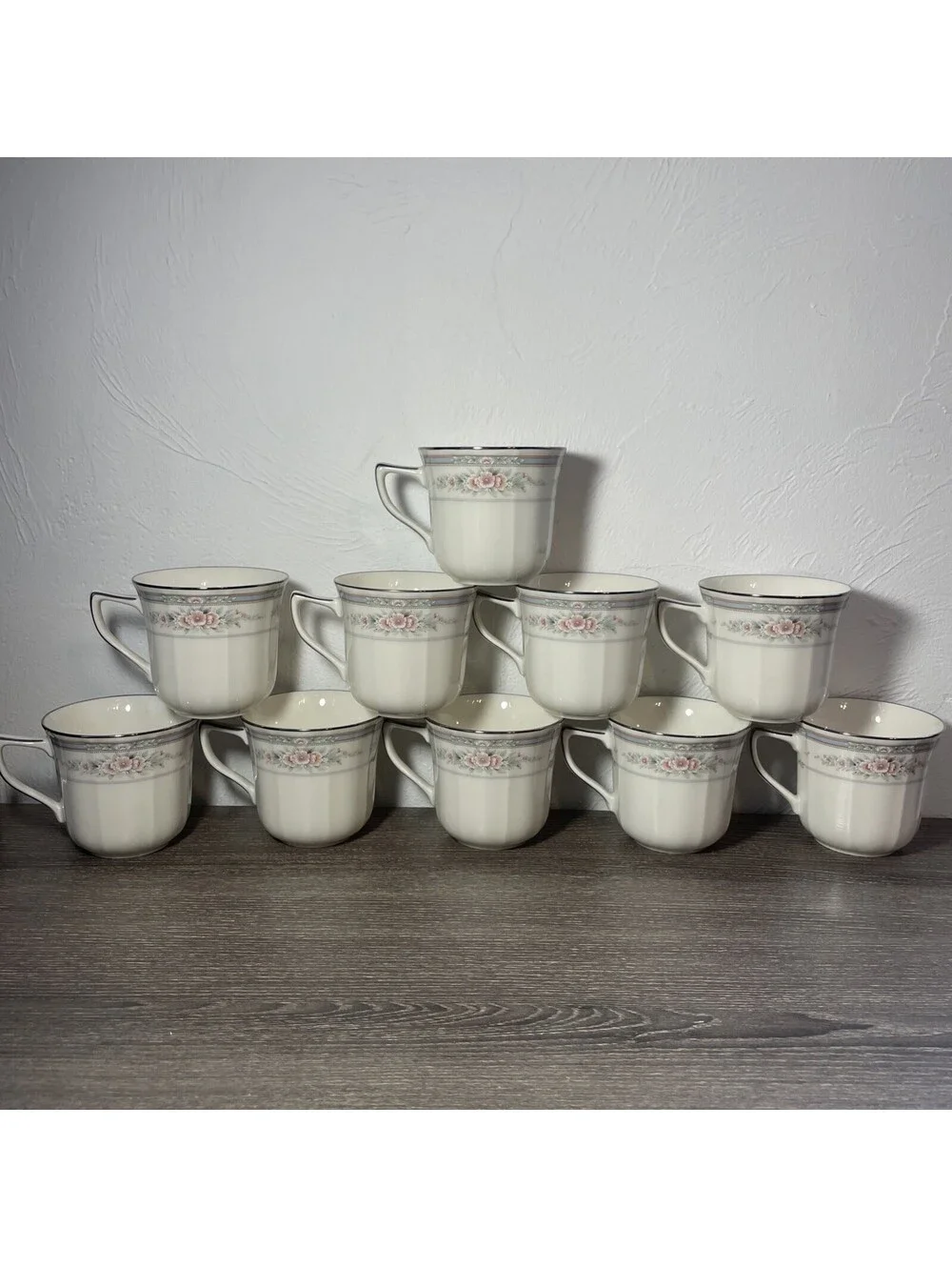 Set Of 10 - Noritake ROTHSCHILD Teacup - Tea Cup - Ivory China # 7293 Very Good